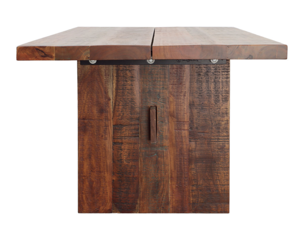 Rustic solid wood dining table, profile
