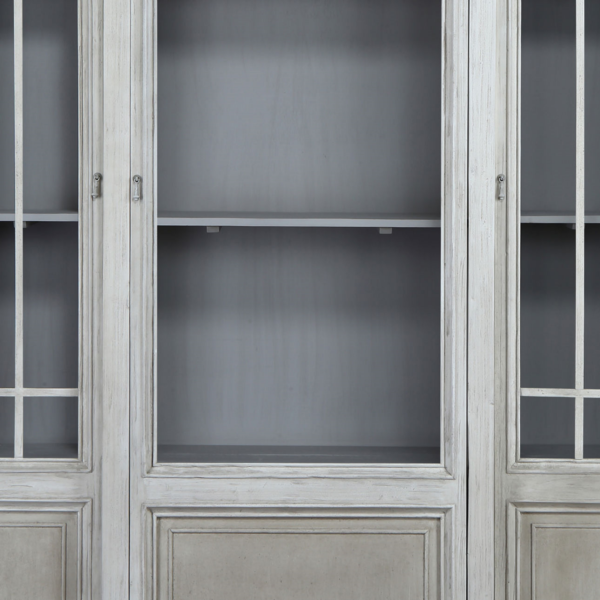 Large china cabinet with glass doors, detail