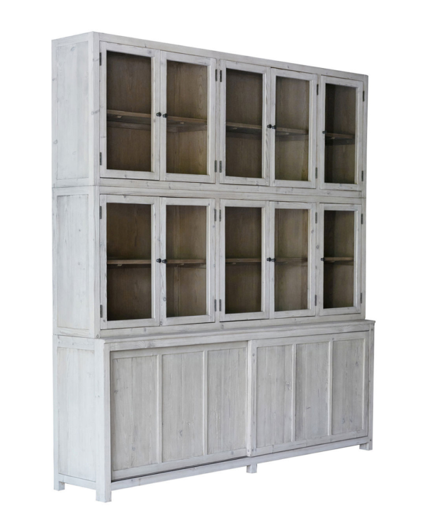 Large modern china cabinet with sliding glass doors