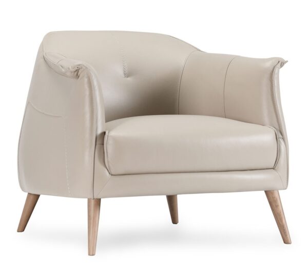 Ivory leather club chair