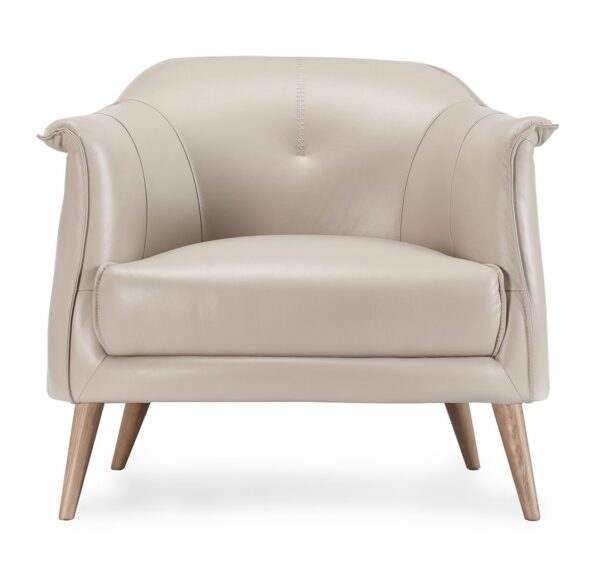 Ivory leather club chair, front
