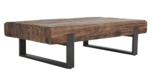 55″ Wood & Iron Coffee Table