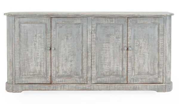 Light blue media console cabinet, front