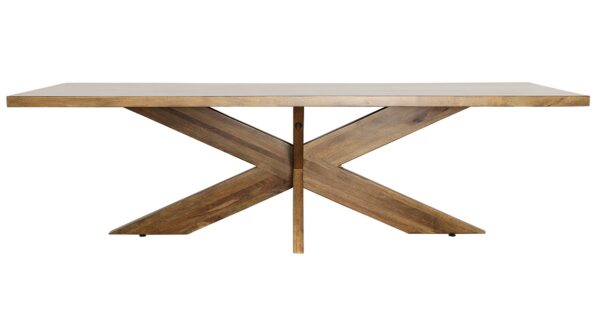 102" X base dining table, front