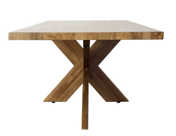 102" X base dining table, side