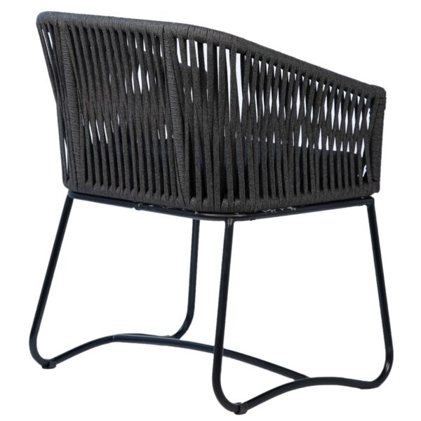 Black outdoor chair, back