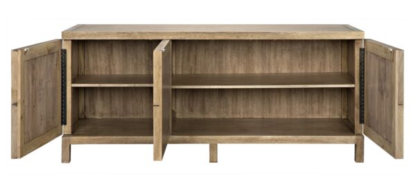 Contemporary light walnut sideboard from Noir Furniture, open