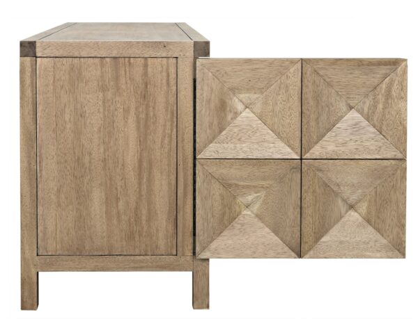 Contemporary light walnut sideboard from Noir Furniture, side