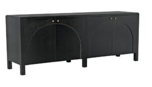 Weston Sideboard, Hand Rubbed Black with Light Brown Trim