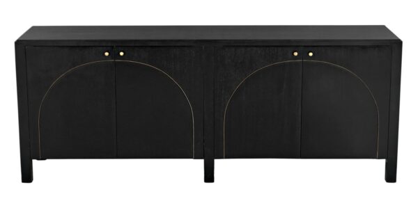 Black sideboard with arch detail from Noir Furniture, front