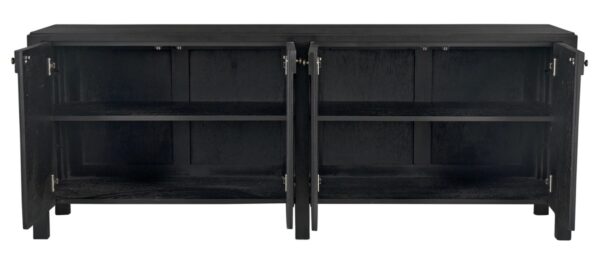 Black sideboard with arch detail from Noir Furniture, open