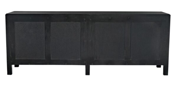 Black sideboard with arch detail from Noir Furniture, back