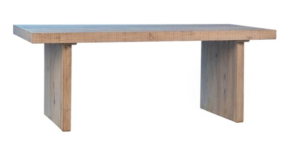 Natural pine dining table, front