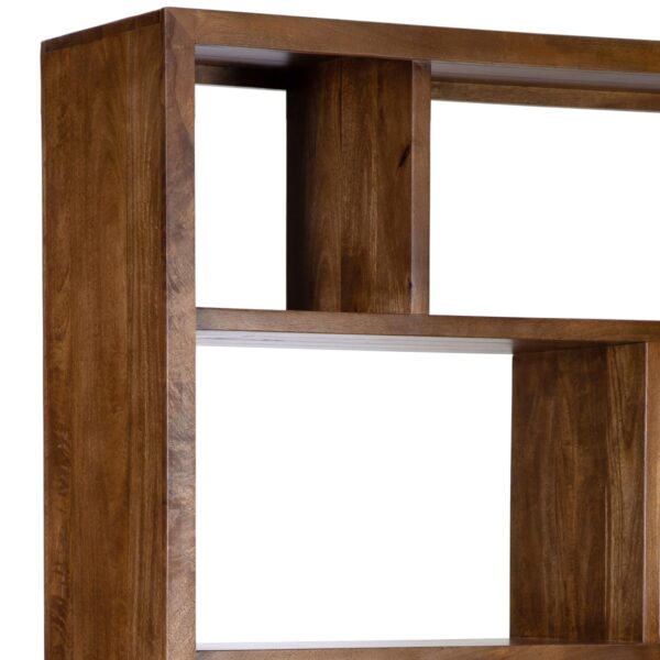 Large geometrical wood bookcase, detail