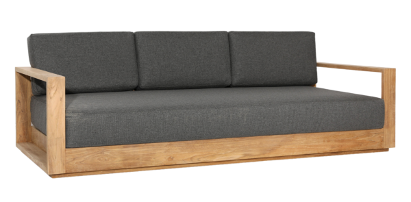 Large Teak outdoor sofa with weather resistant cushion