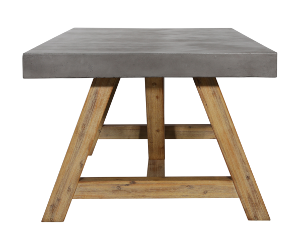 Wood and concrete outdoor dining table, profile