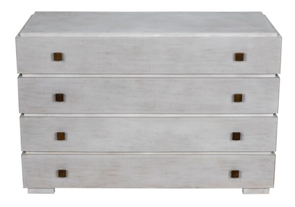 Whitewash dresser with 4 drawers, front