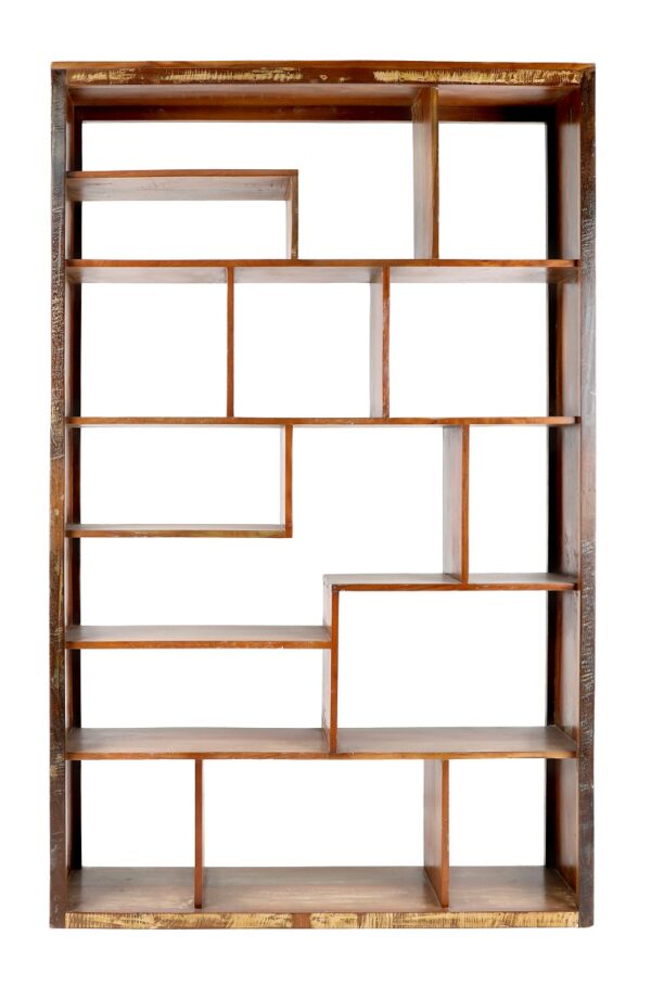 Large solid wood bookcase, front