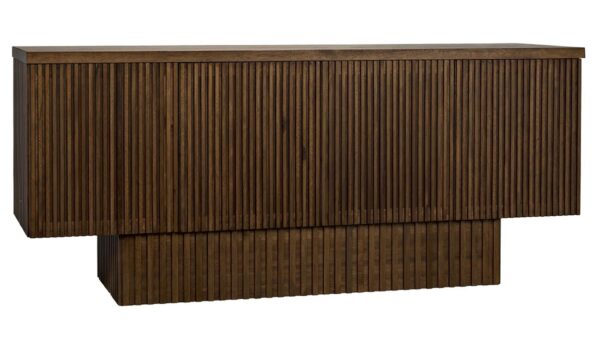 Dark walnut sideboard with linear pattern