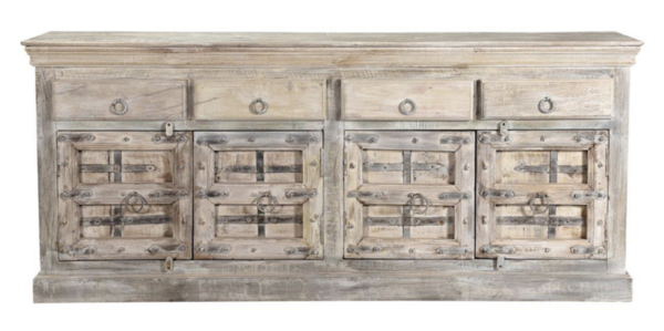 Large rustic sideboard with doors and drawers, front