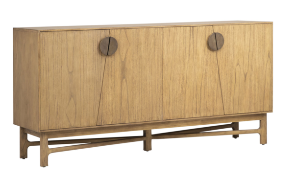 Mid century style light brown sideboard cabinet