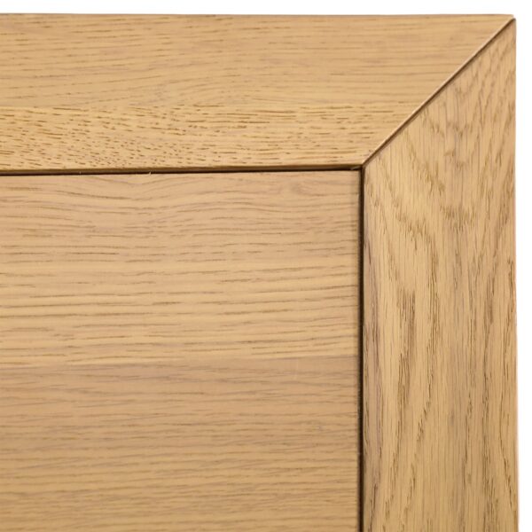 Long natural color sideboard with rattan doors, detail