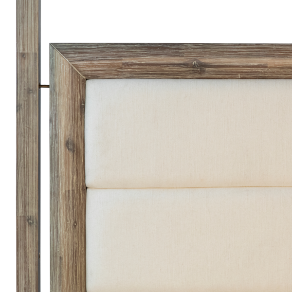 Modern wood and fabric canopy bed, detail