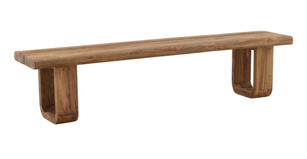 Daven Outdoor Long Teak Bench (Set of 2)