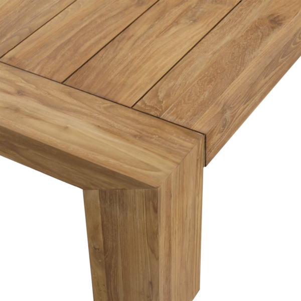 Rectangular teak coffee table for outdoor, detail