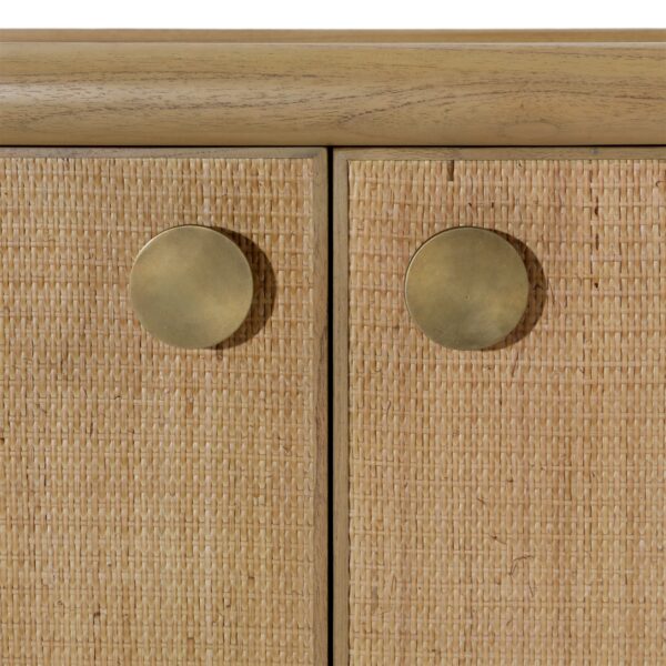 Vintage style sideboard with rattan doors, hardware