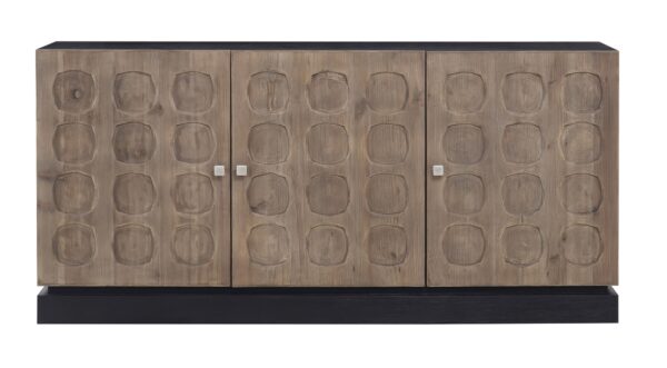 Black and brown sideboard media cabinet, front