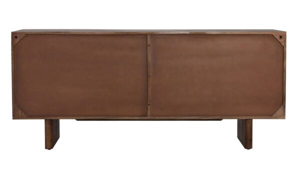 Modern dark wood sideboard with cork handles, back