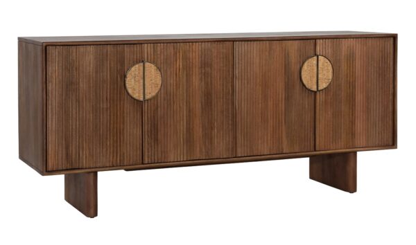 Modern dark wood sideboard with cork handles