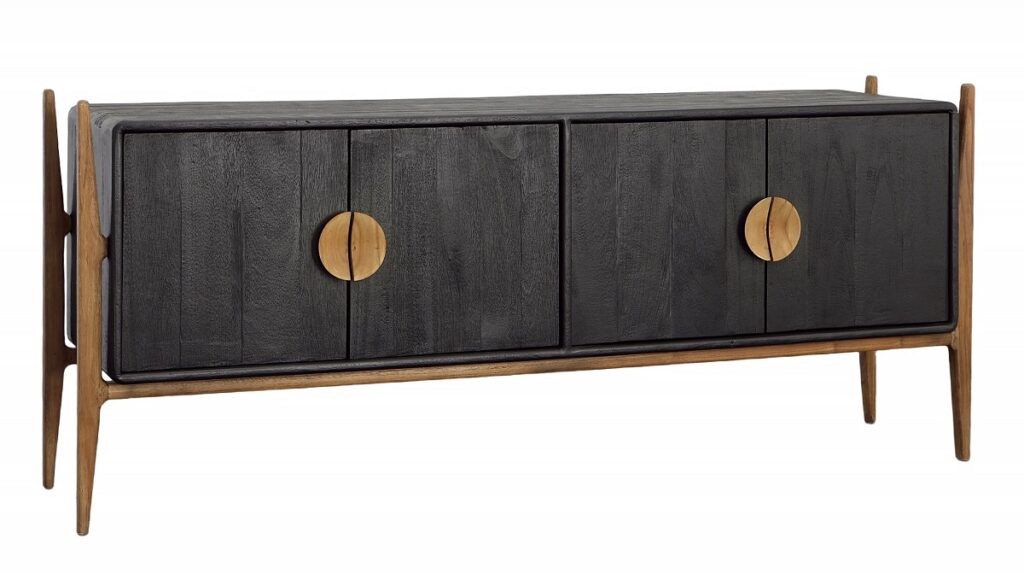 69″ Black and Natural Teak Rosanna Sideboard