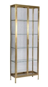 Brass Iron Cabinet with Glass Doors