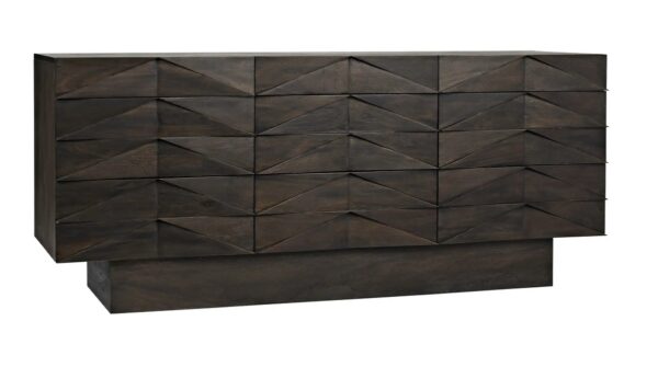 Large sideboard with 9 drawers from NOIR Furniture in dark ebony finish.
