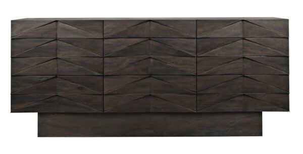 Large sideboard with 9 drawers from NOIR Furniture in dark ebony finish, front