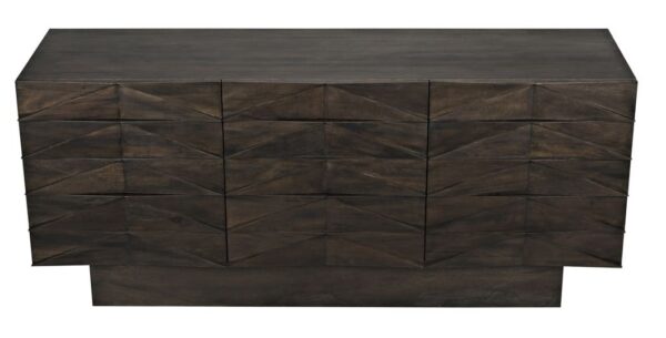 Large sideboard with 9 drawers from NOIR Furniture in dark ebony finish, top
