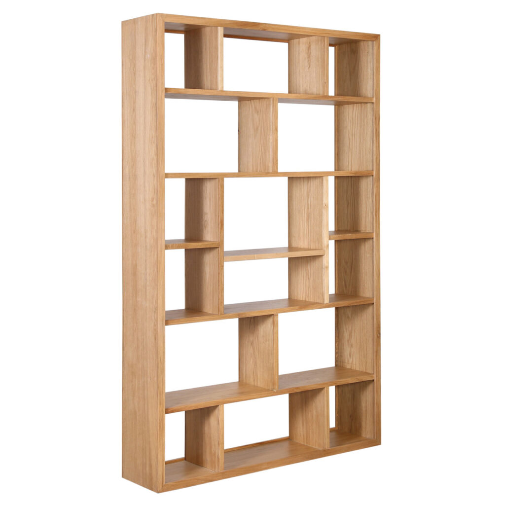 87”h Wesley Bookcase Natural Wood Finish