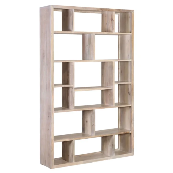 Large Simple Light Warm Wash Bookshelf with 5 shelves, Overview