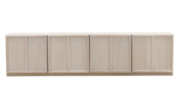 8 door oak wood simple sideboard in light finish, front