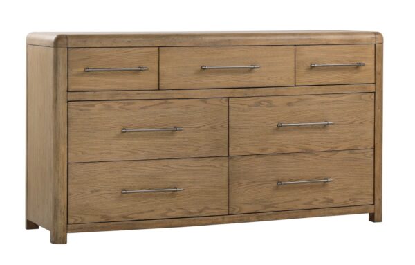 Large 7-drawer dresser in natural color wood