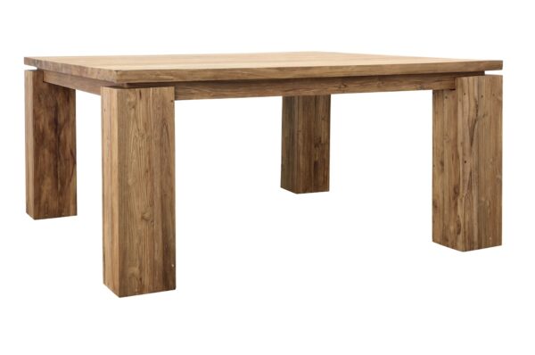 Large square solid teak dining table for indoor or outdoor use