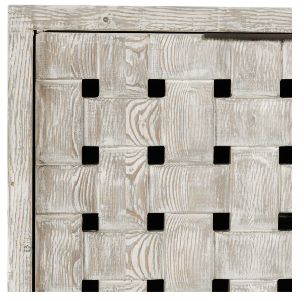 4 Door cabinet with weaved design on doors, modern rustic, door detail