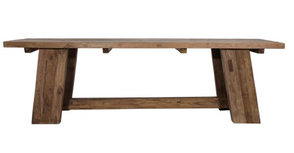 Long teak dining table for outdoor, side