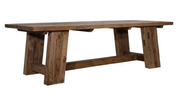 Long teak dining table for outdoor