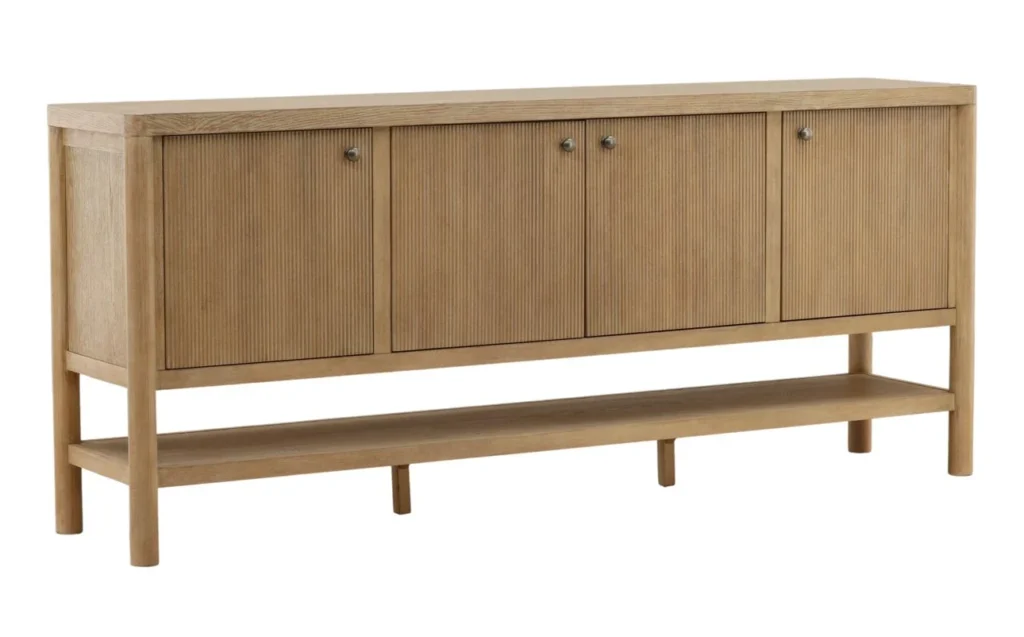 84” Estrada 4 Door Sideboard with Shelf in Light Warm